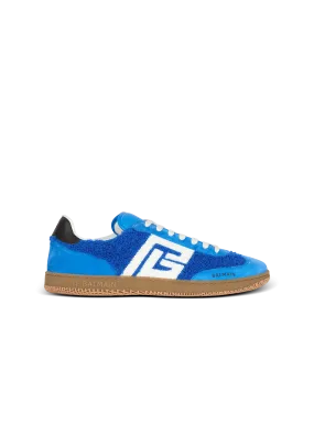Suede and bouclé Balmain Swan trainers