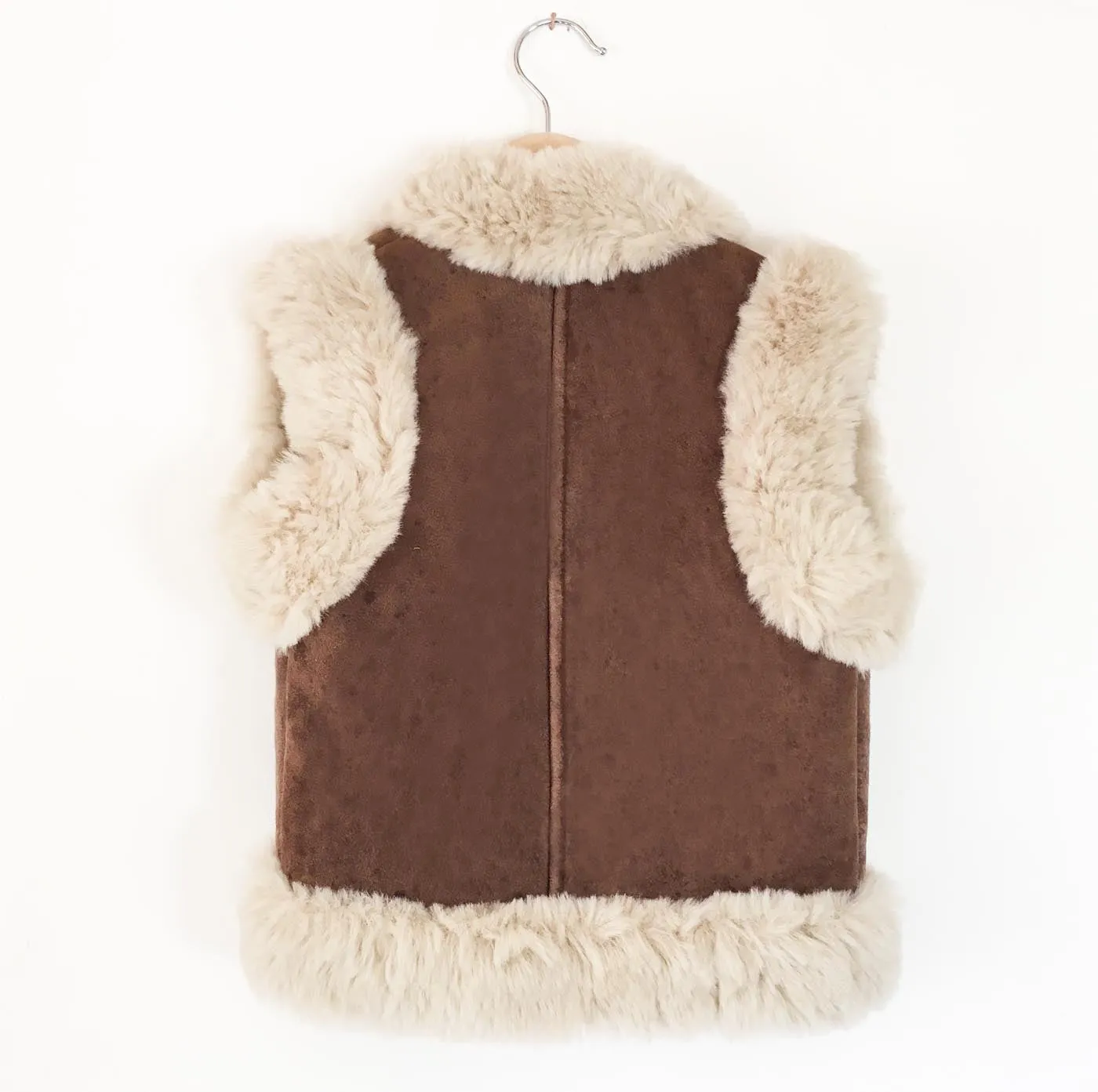 Suede and faux shearling vest size 6-8