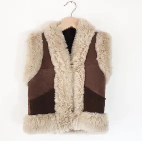 Suede and faux shearling vest size 6-8