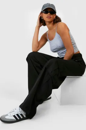 Tall Relaxed Fit Twill Cargo Wide Leg Pants