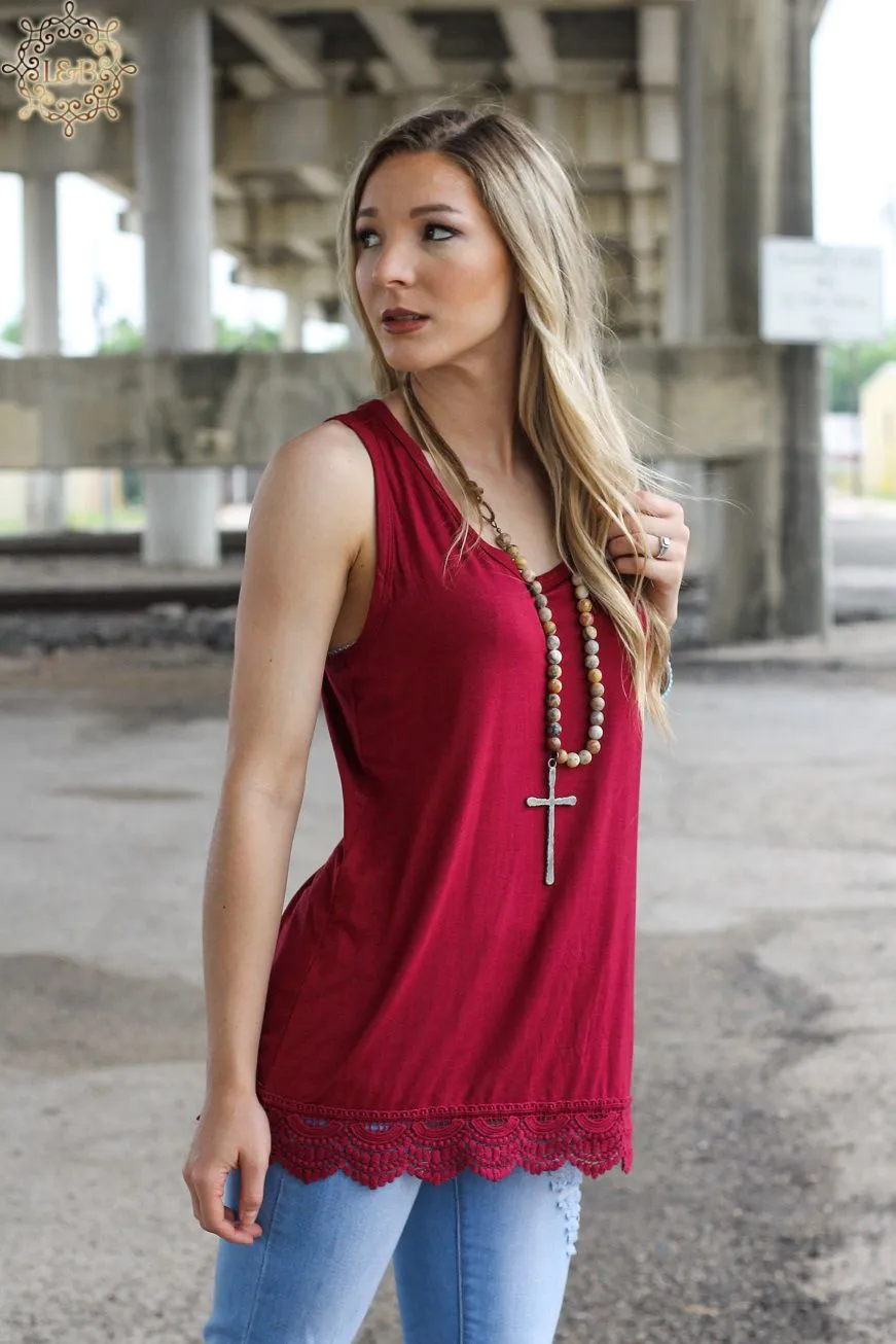 Tank Top With Crochet Hem