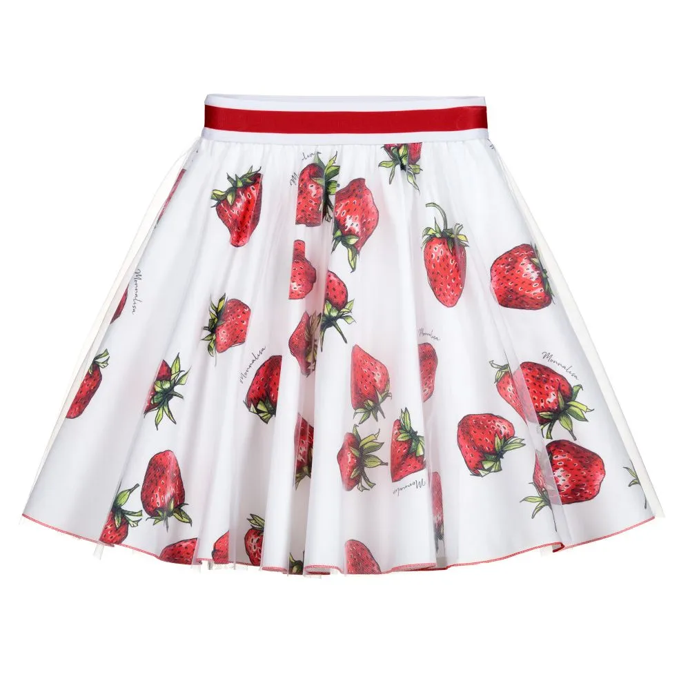 Teen White Strawberry Skirt