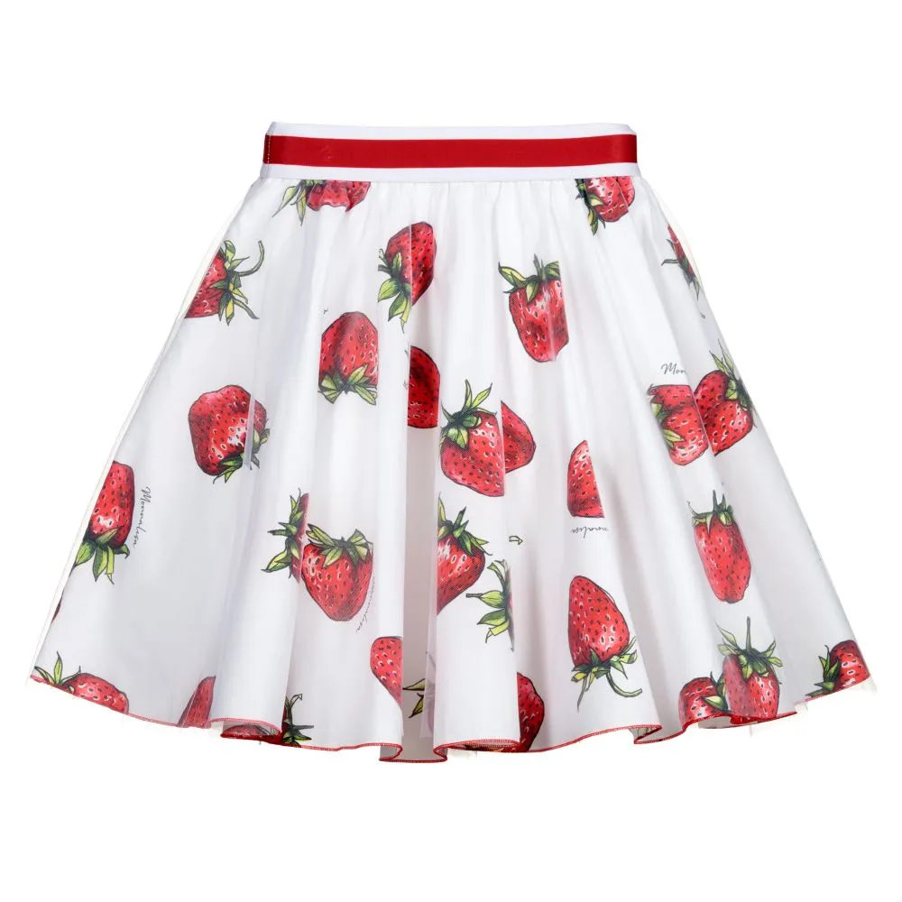 Teen White Strawberry Skirt