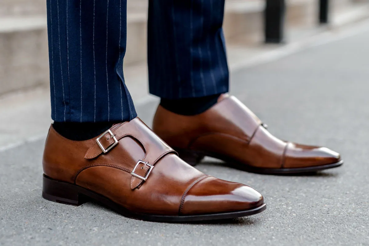 The Burton Double Monk Strap - Marrone