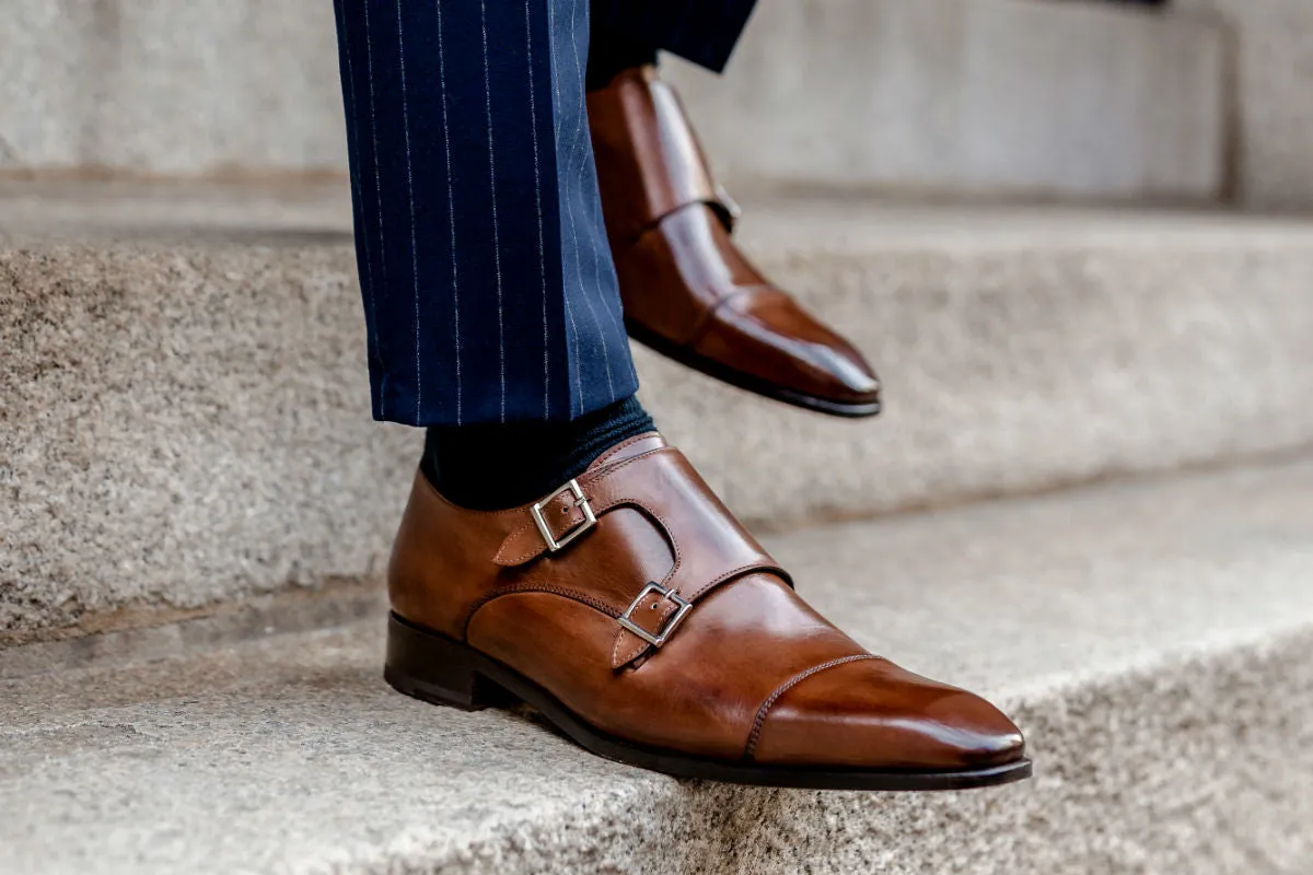 The Burton Double Monk Strap - Marrone