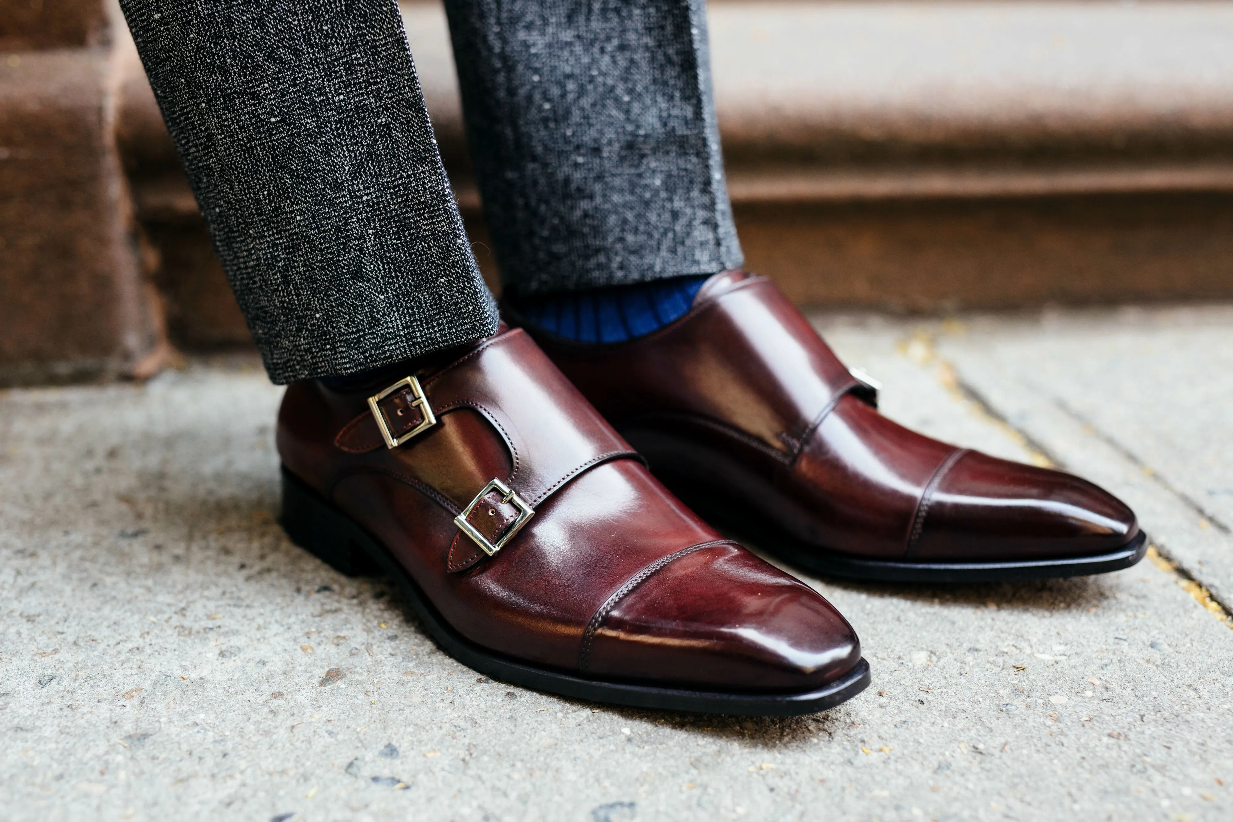 The Burton Double Monk Strap - Oxblood