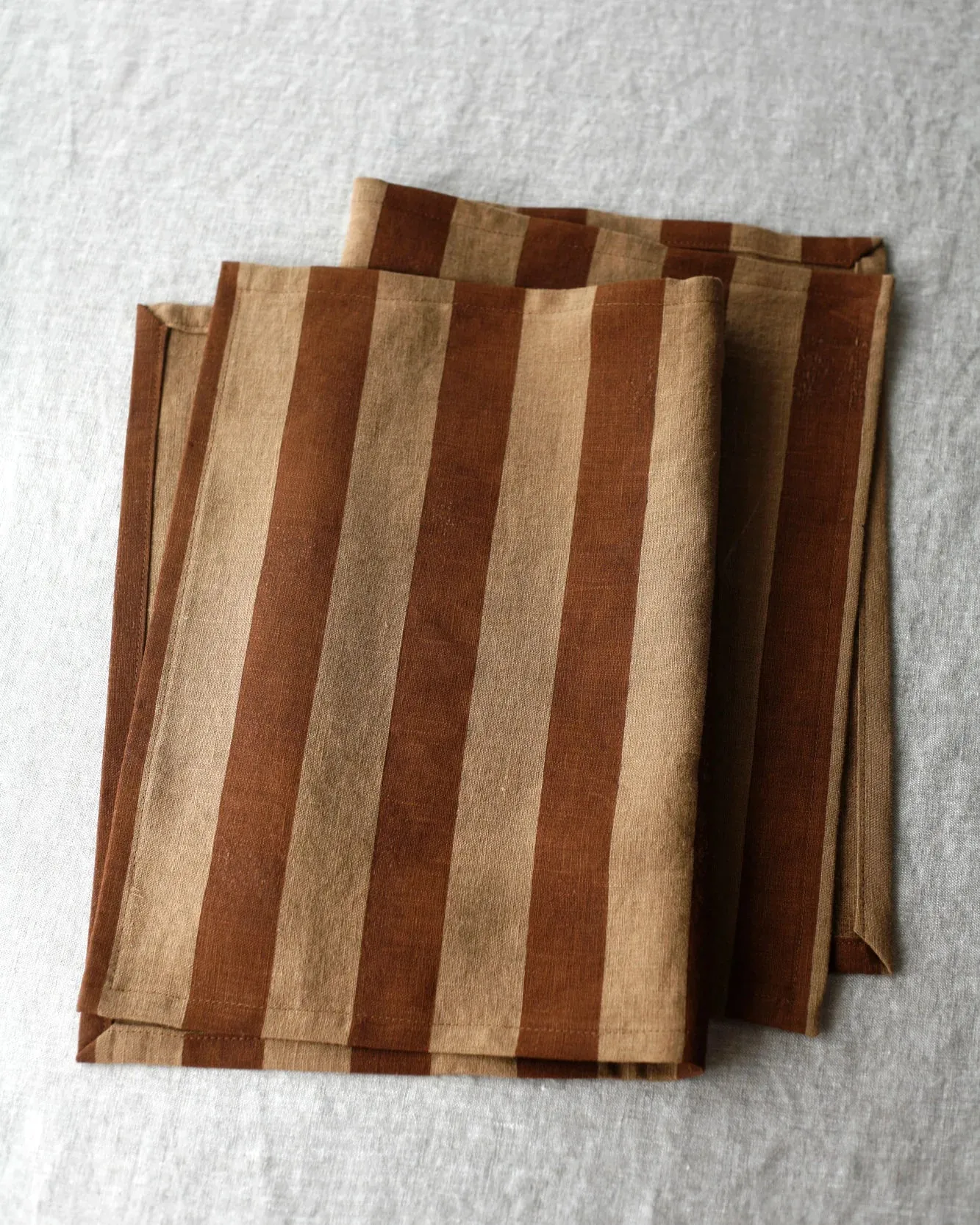 The Fall Table | Striped Placemats in Nutmeg - Set of 2 - WILLOW SHIP