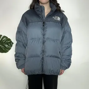 THE NORTH FACE 1996 NUPTSE 700- vintage puffer jacket in grey/blue with an embroidered white TNF spe-