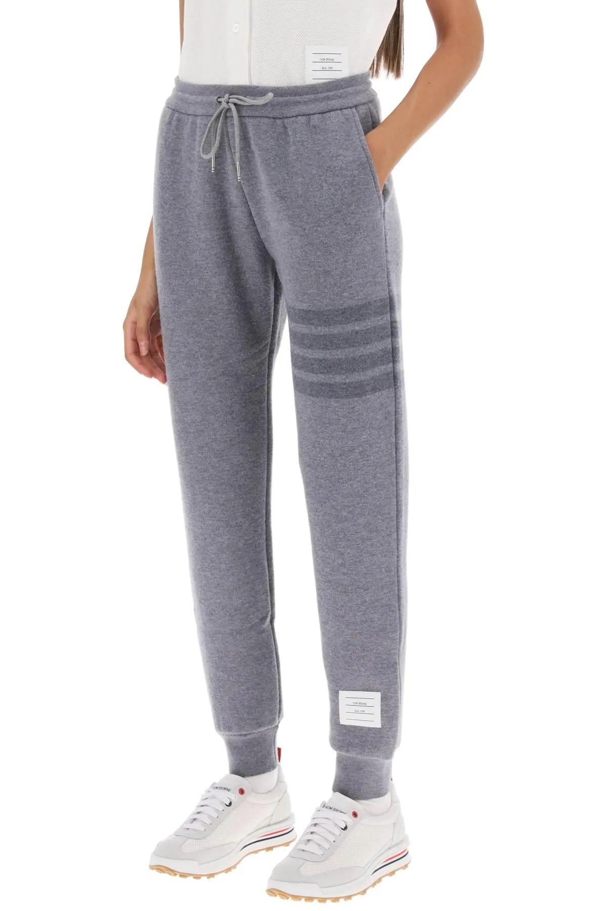 Thom Browne    Thom Browne Knitted Joggers With 4 Bar Motif