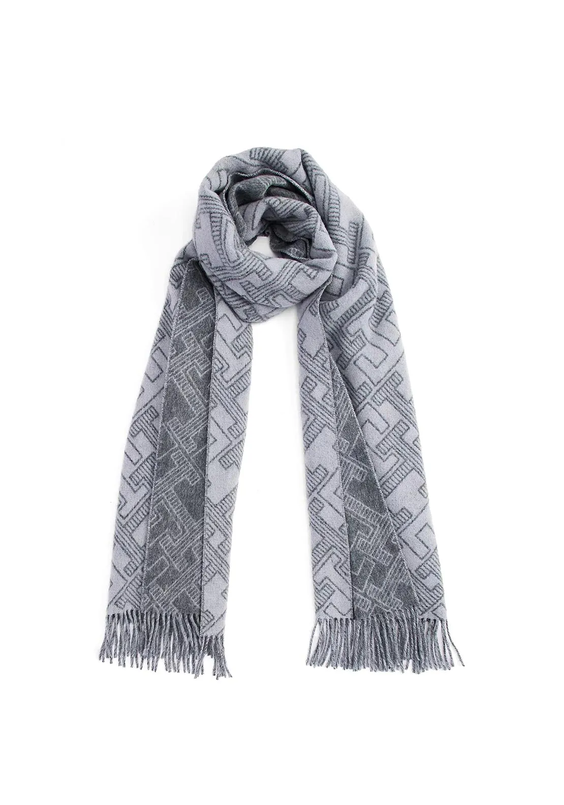 Tommy Hilfiger Monogram Print Scarf, Grey