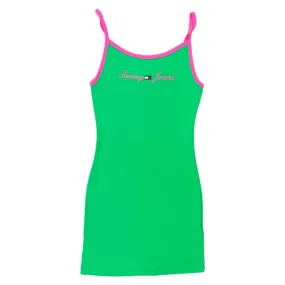 Tommy Jeans Green Skinny Rib Vest Dress