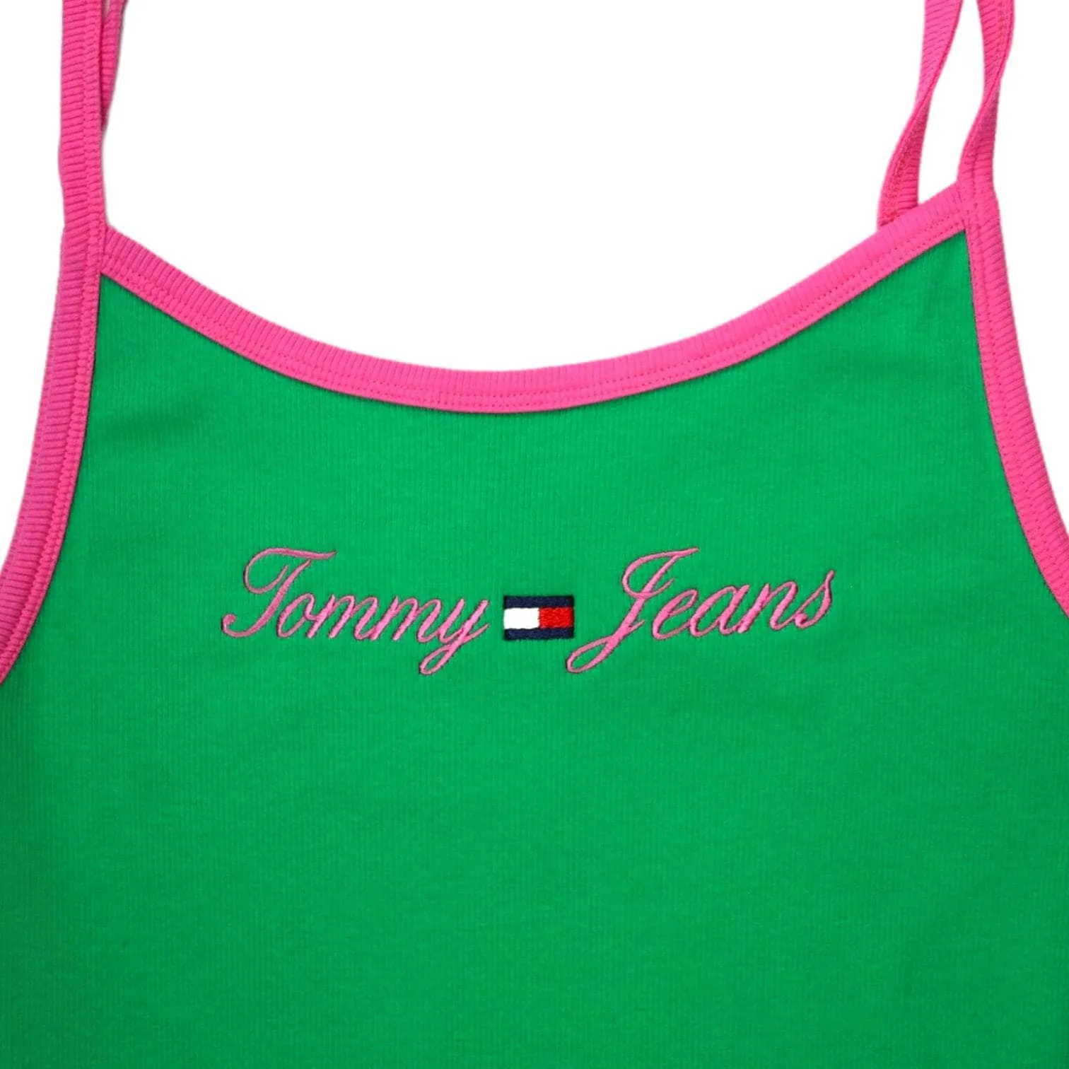 Tommy Jeans Green Skinny Rib Vest Dress