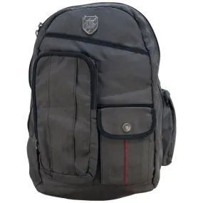 Unbranded grey backpack with audio wire, techwear utility everyday bag suitable sized 90s unisex | Second Wave Vintage