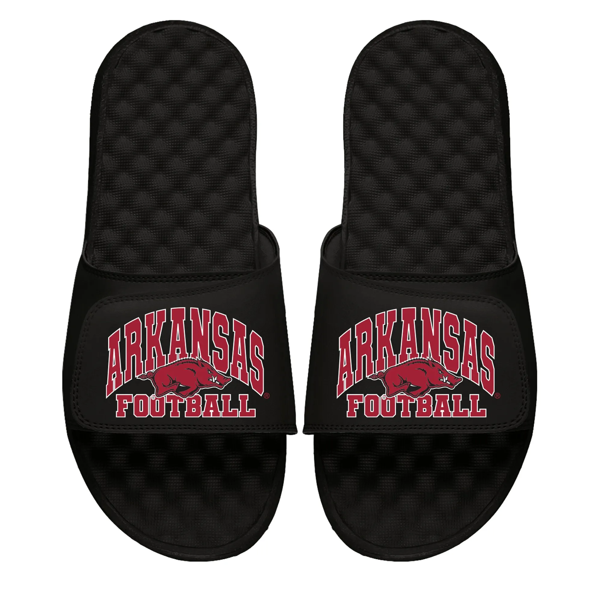 Unisex ISlide Black Arkansas Razorbacks Football Varsity Slide Sandals