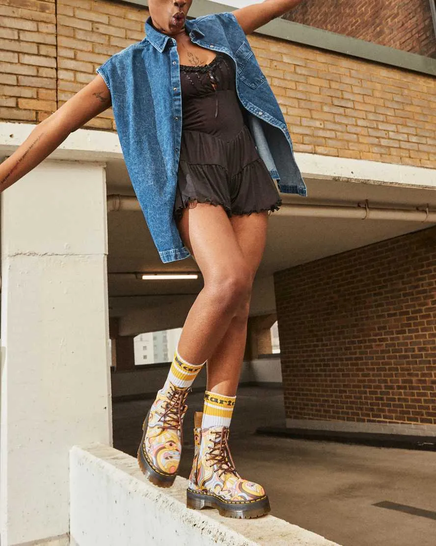 Vegan Jadon Boot in Retro Canvas from Dr. Martens