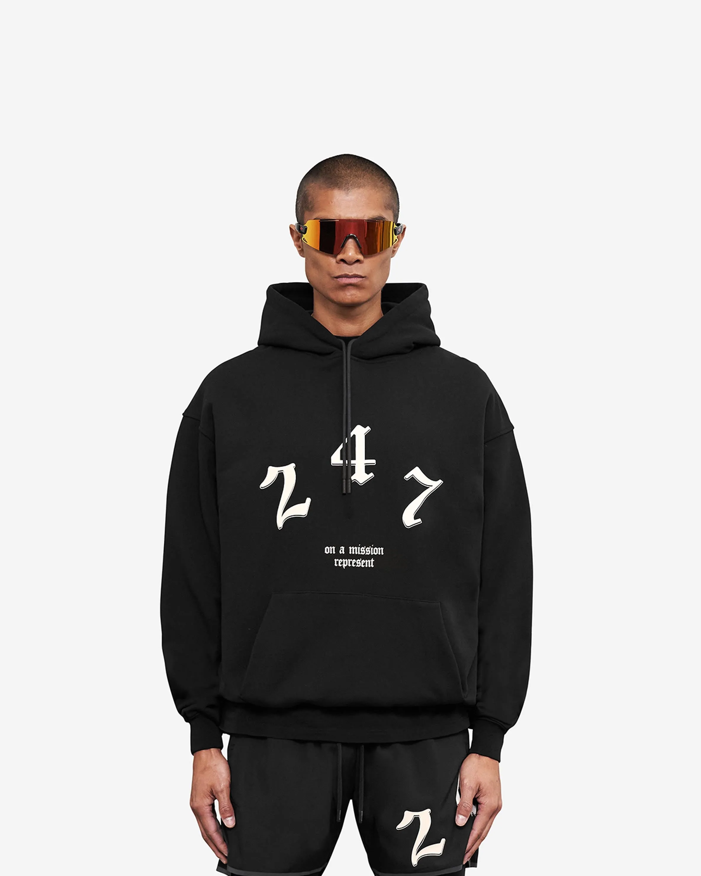 Vintage 247 Oversized Hoodie - Black Papyrus