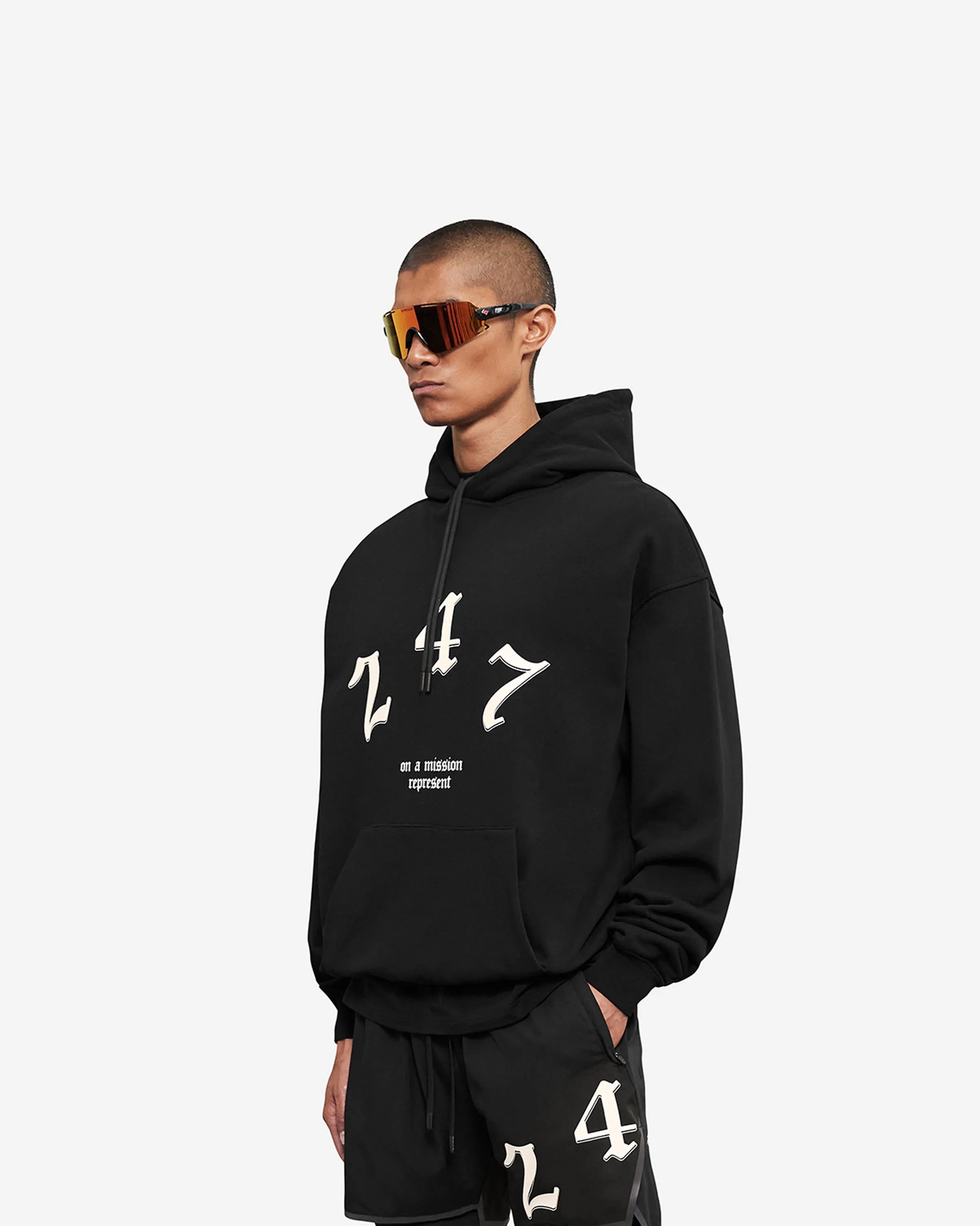 Vintage 247 Oversized Hoodie - Black Papyrus