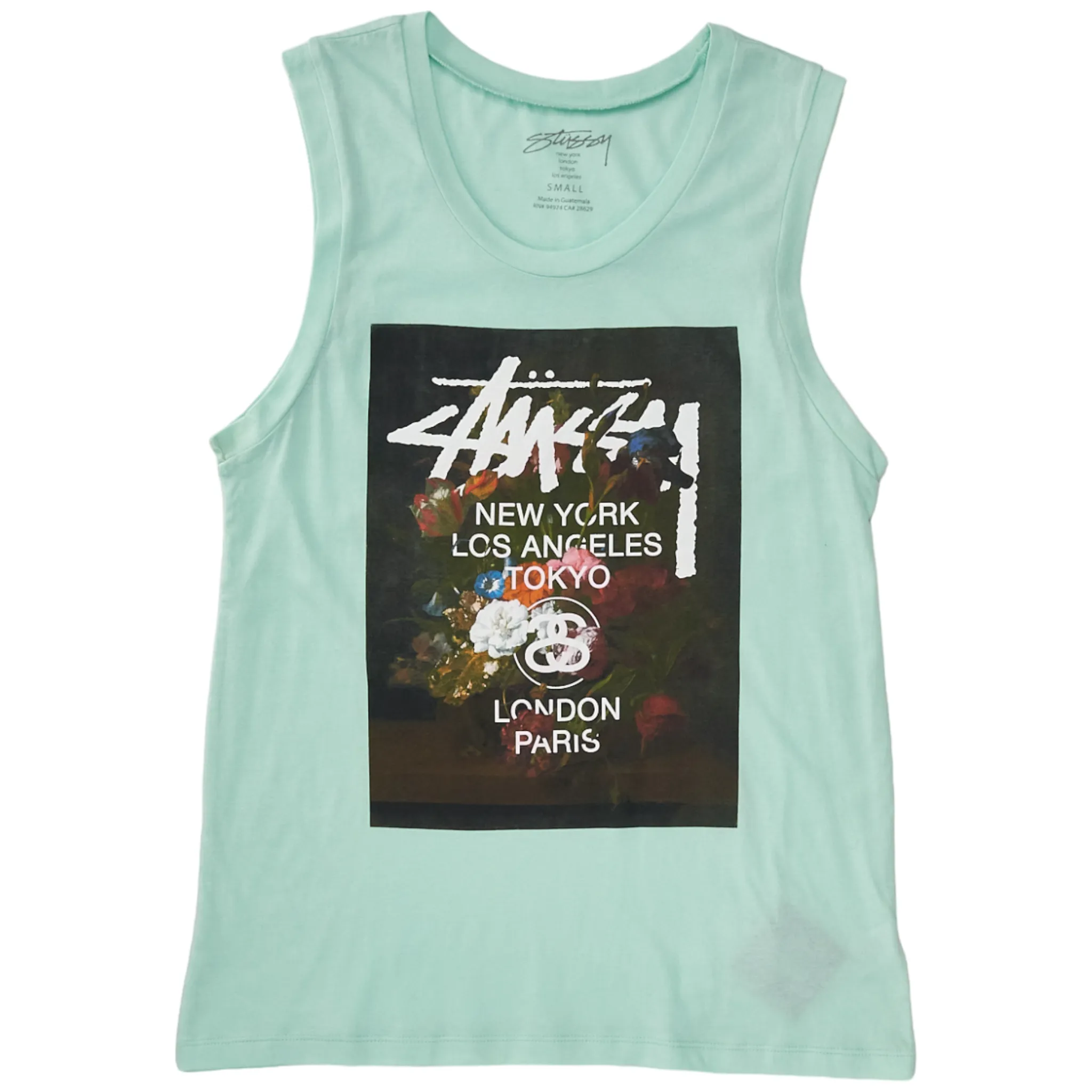 Vintage Stussy Mint Floral Vest