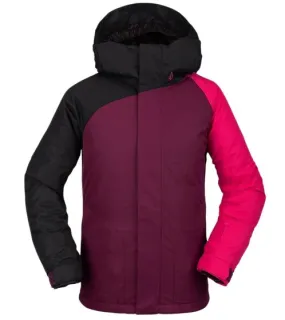 VOLCOM Westerlies - Chaqueta de snowboard con aislamiento para niños, chaqueta de invierno N0452101 VIB, color morado oscuro/ros