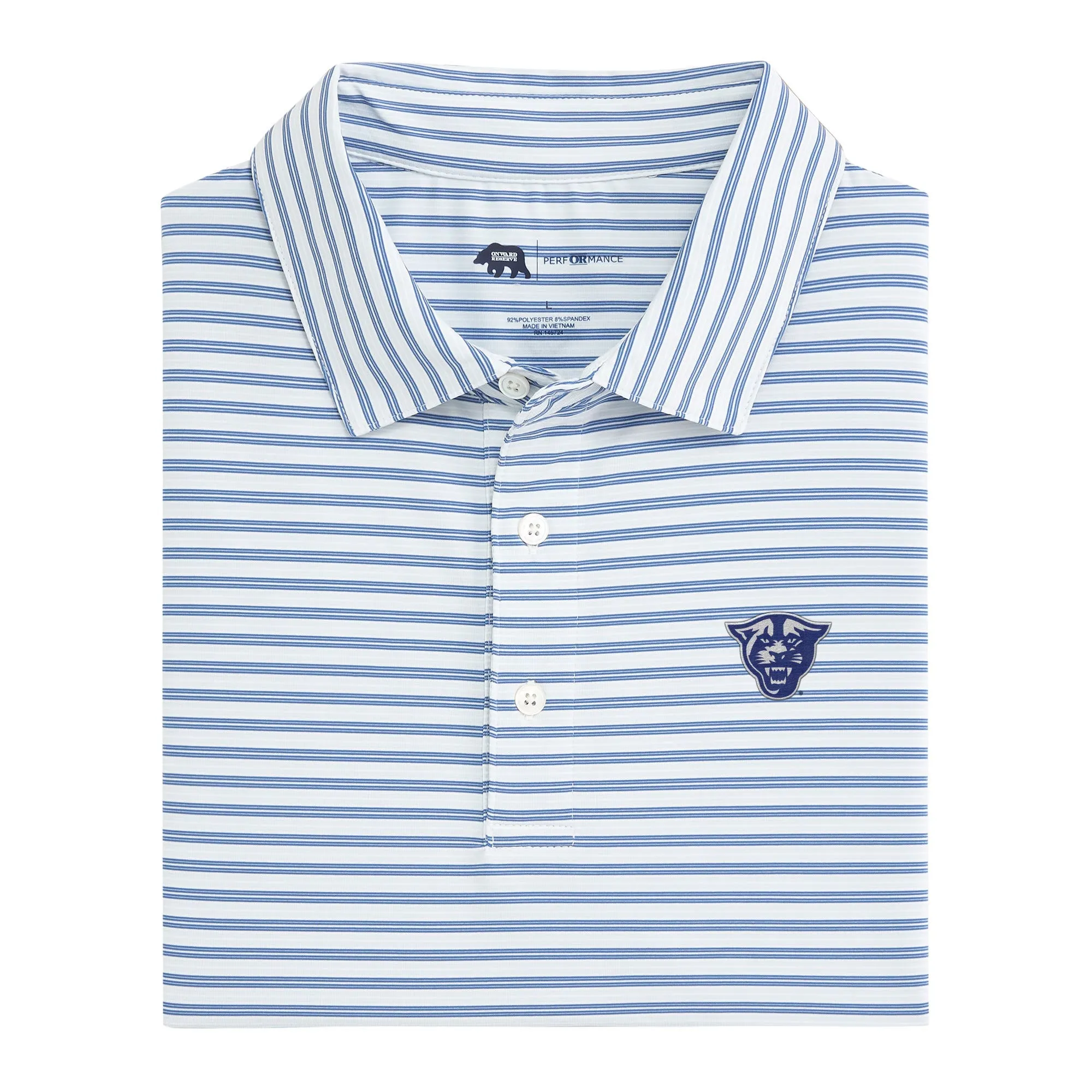 Wedge Stripe GA State Performance Polo