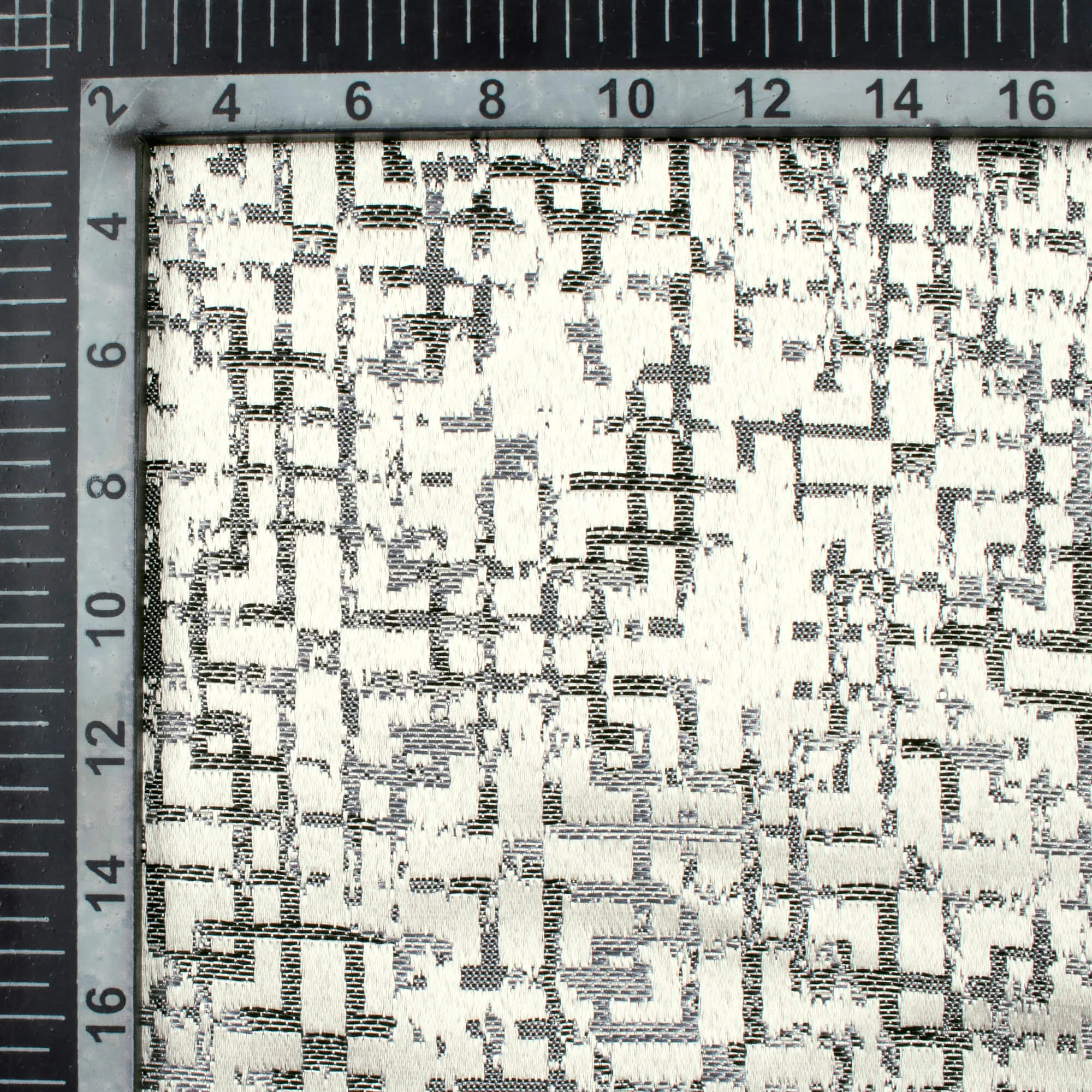 White And Black Geometric Pattern Jacquard Premium Curtain Fabric (Width 48 Inches)