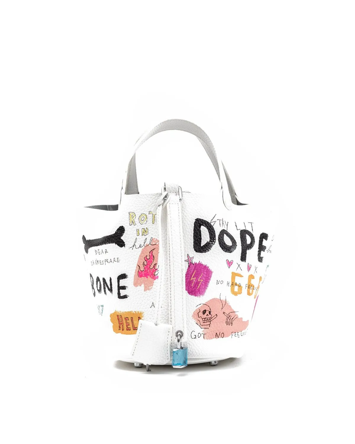 White Paint Cube Bag - Bone