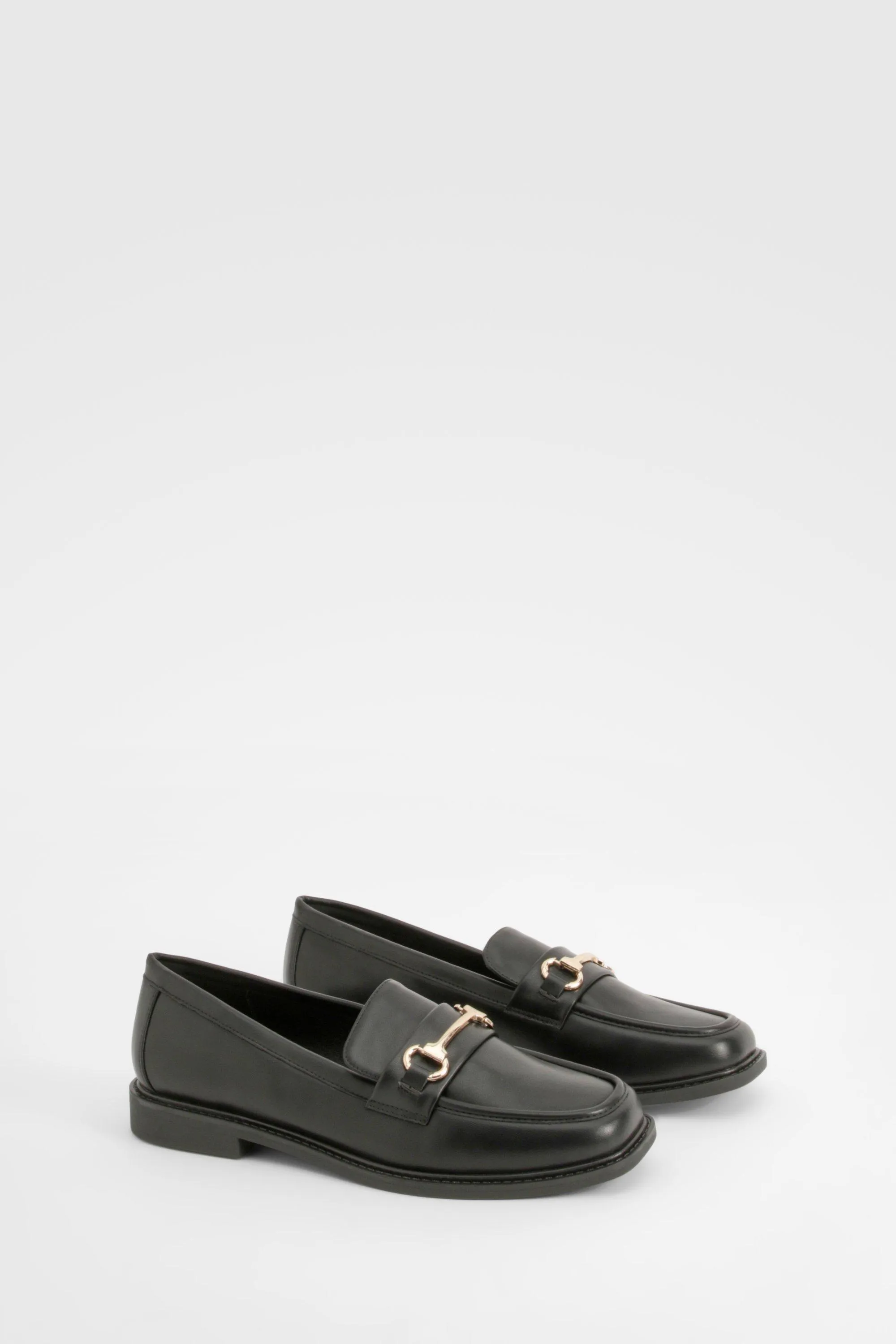 Wide Width Chain Trim Loafers