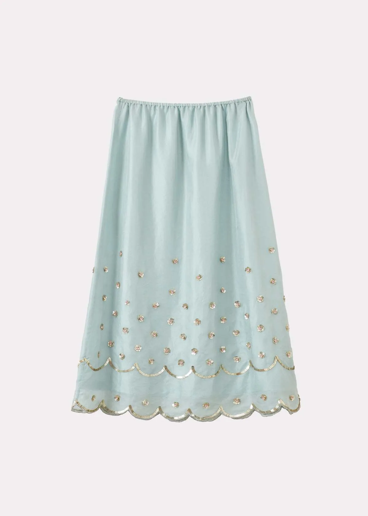 WOMAN BEADED SKIRT - AQUA