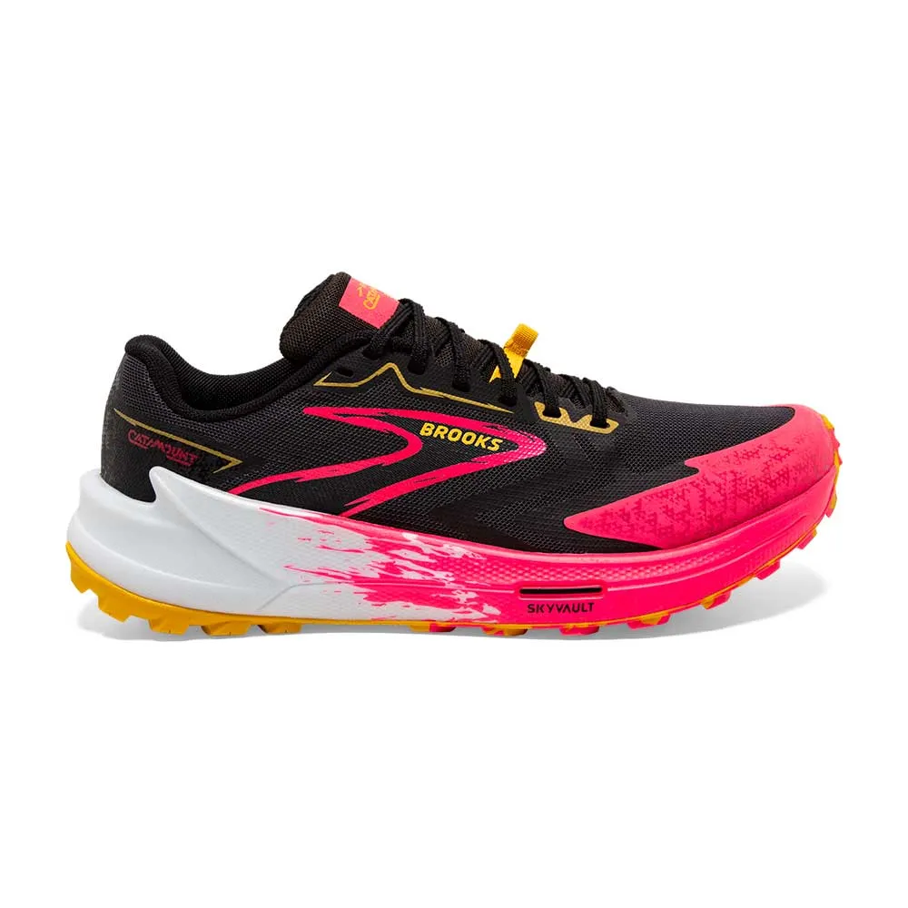 Women's Catamount 3 Trail Running Shoe - Black/Diva Pink/Lemon Chrome - Regular (B)