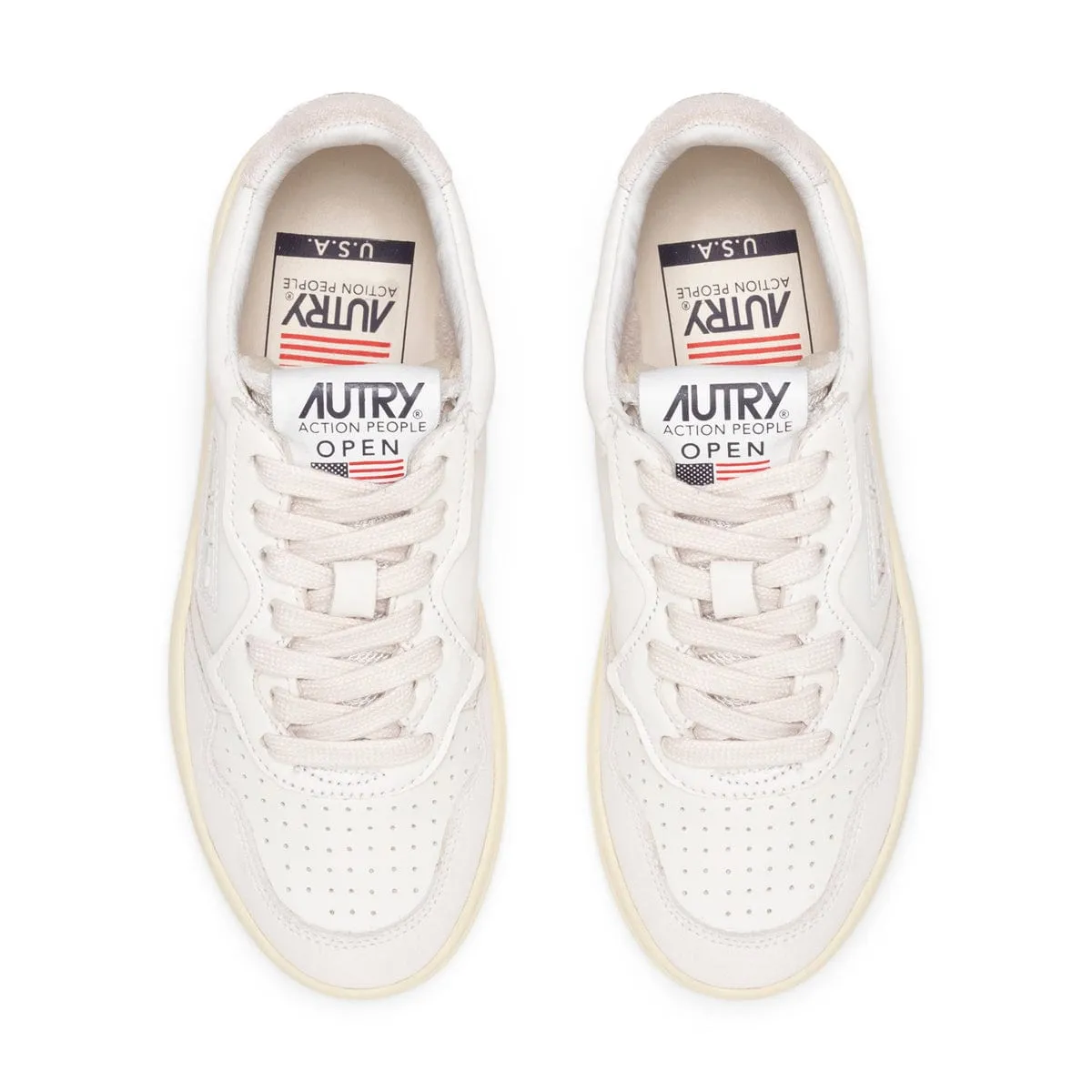 WOMENS OPEN LOW SNEAKERS LEAT/LEAT WHITE | Bodega