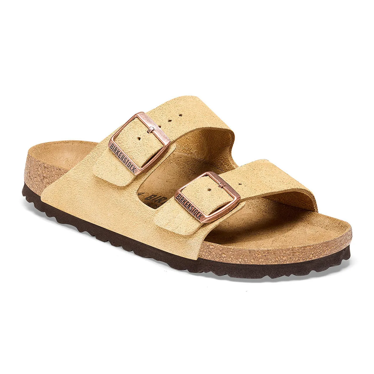 Women's Birkenstock Arizona Suede Sandals - Latte Cream