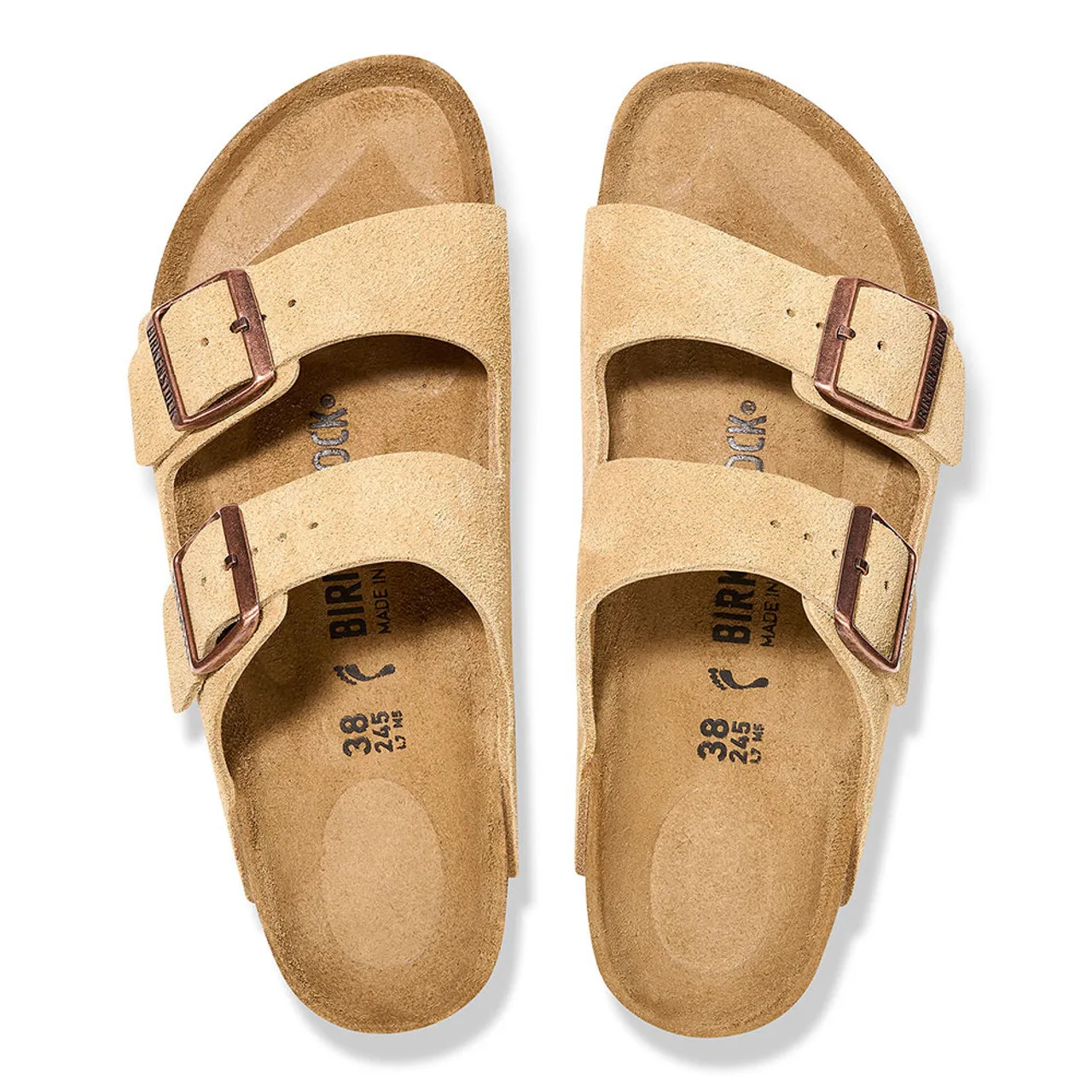 Women's Birkenstock Arizona Suede Sandals - Latte Cream