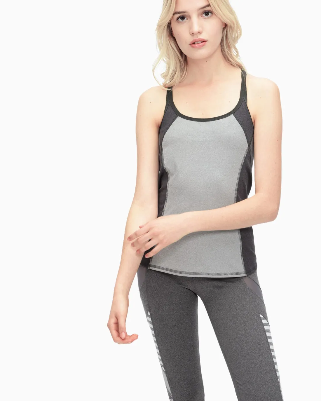 Yoga Heather Blocked Studio Tank