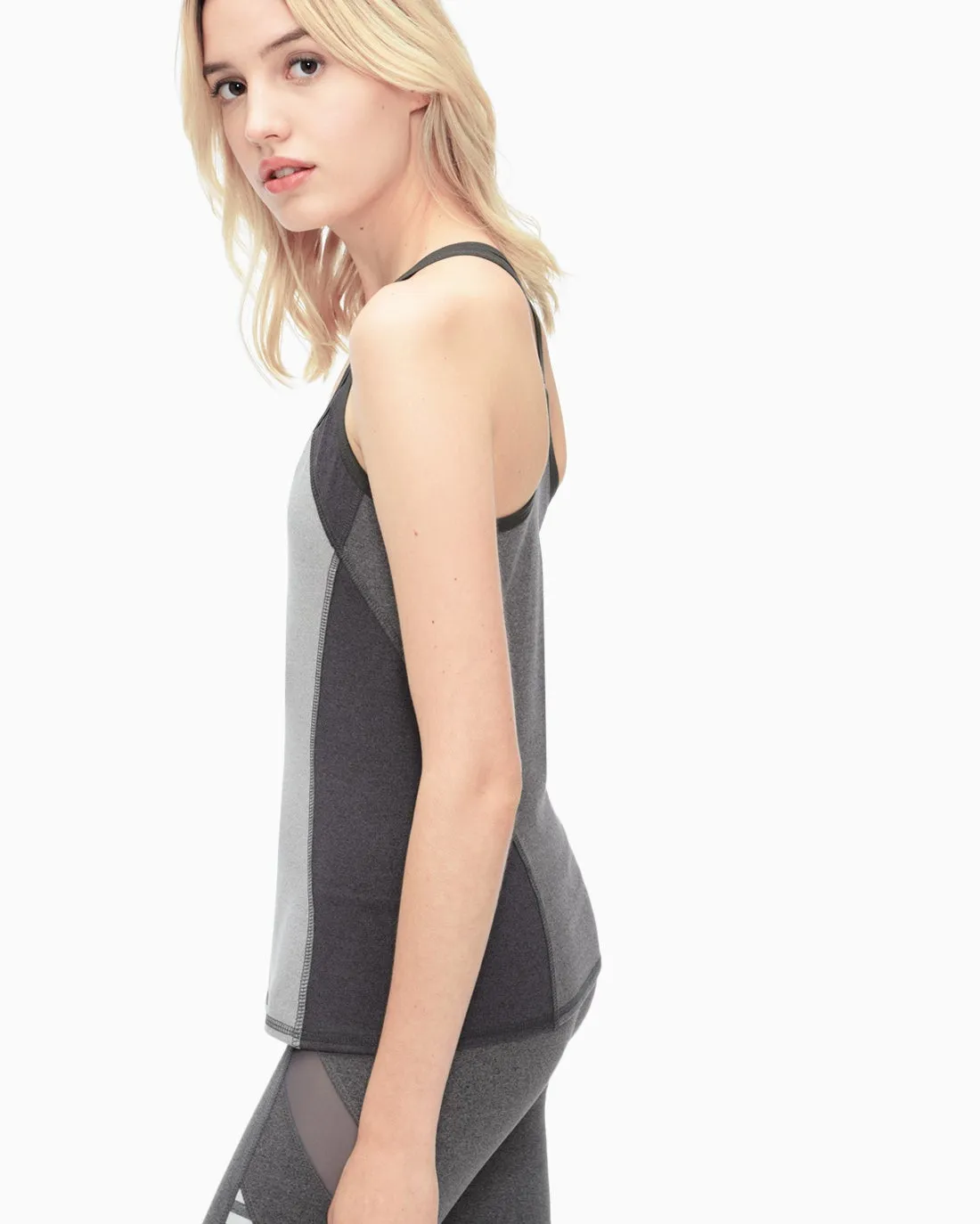 Yoga Heather Blocked Studio Tank