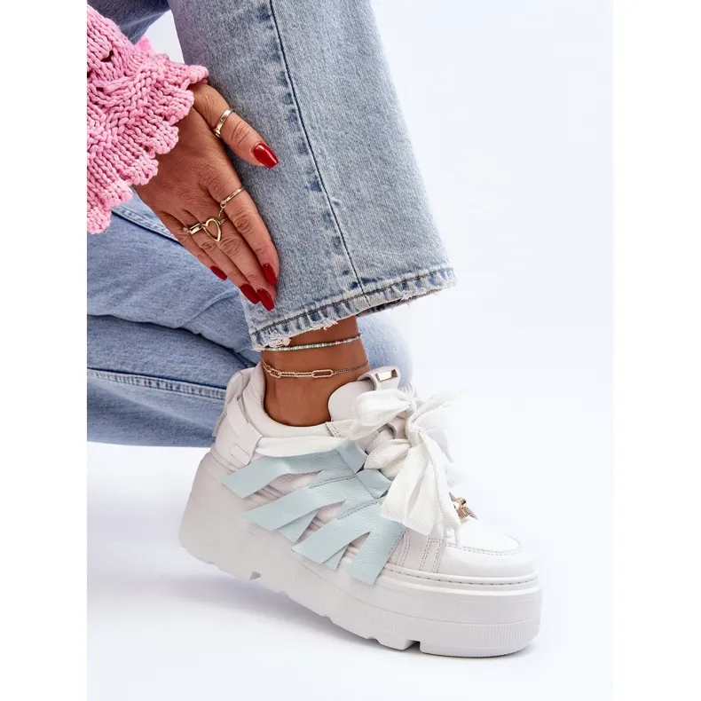 Zazoo 2F-7033 Sneakers on a massive platform, blue