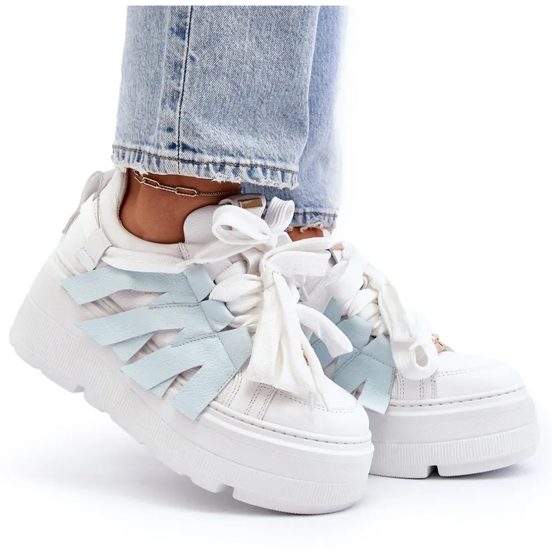 Zazoo 2F-7033 Sneakers on a massive platform, blue