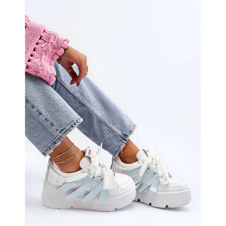 Zazoo 2F-7033 Sneakers on a massive platform, blue