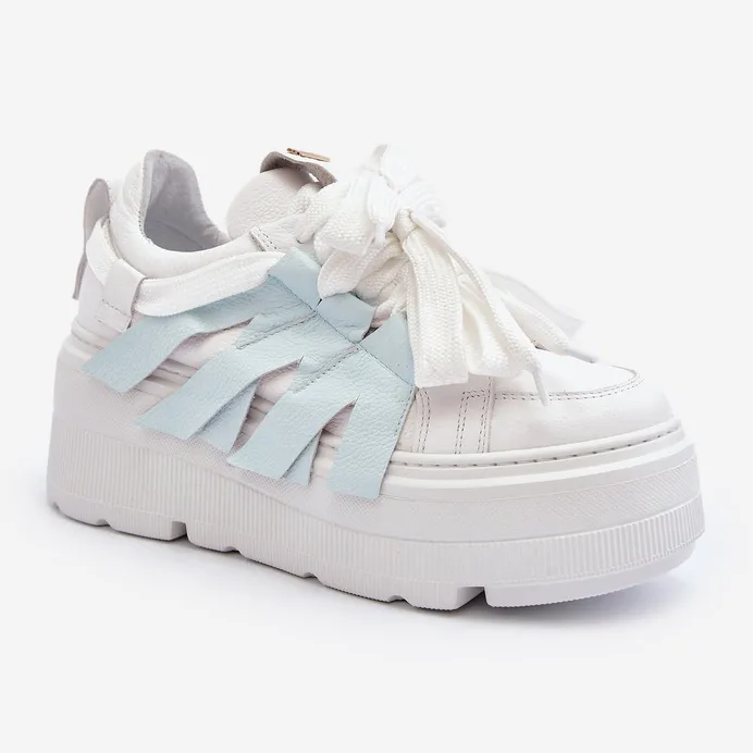 Zazoo 2F-7033 Sneakers on a massive platform, blue