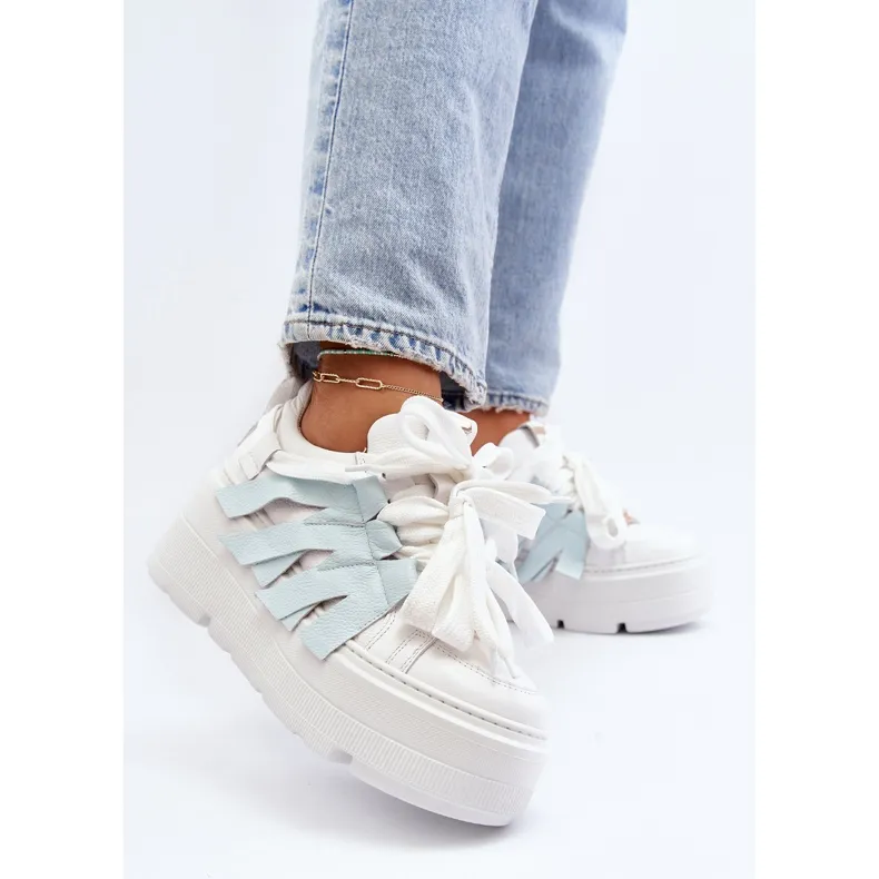 Zazoo 2F-7033 Sneakers on a massive platform, blue