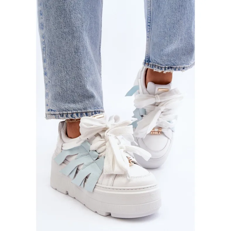 Zazoo 2F-7033 Sneakers on a massive platform, blue