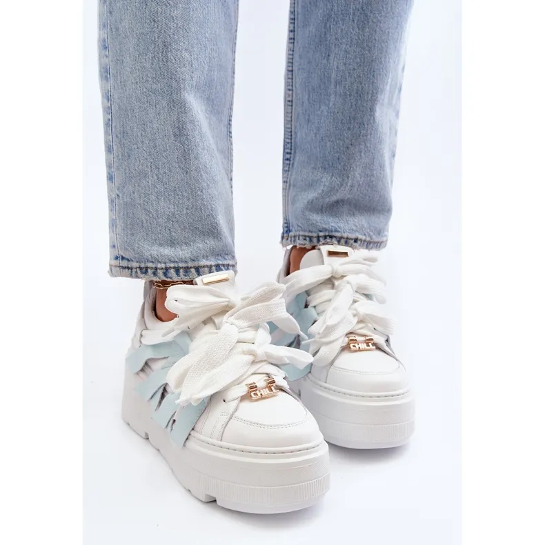 Zazoo 2F-7033 Sneakers on a massive platform, blue