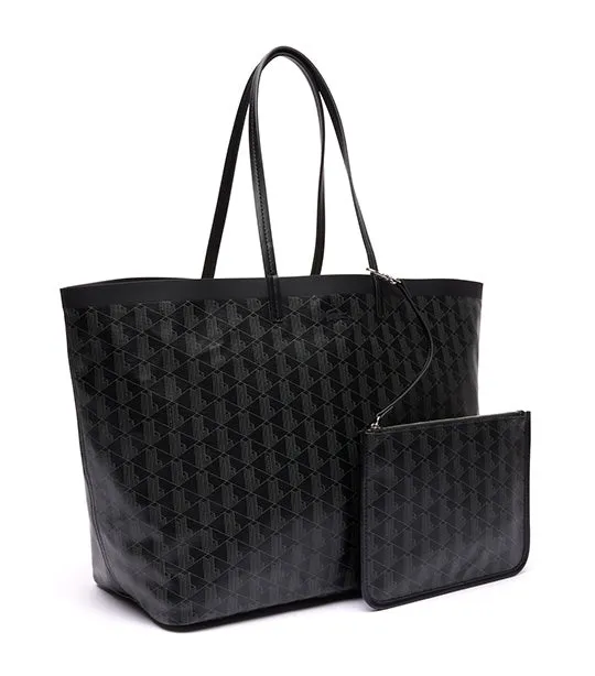 Zely Coated Canvas Large Tote Monogram Noir Gris