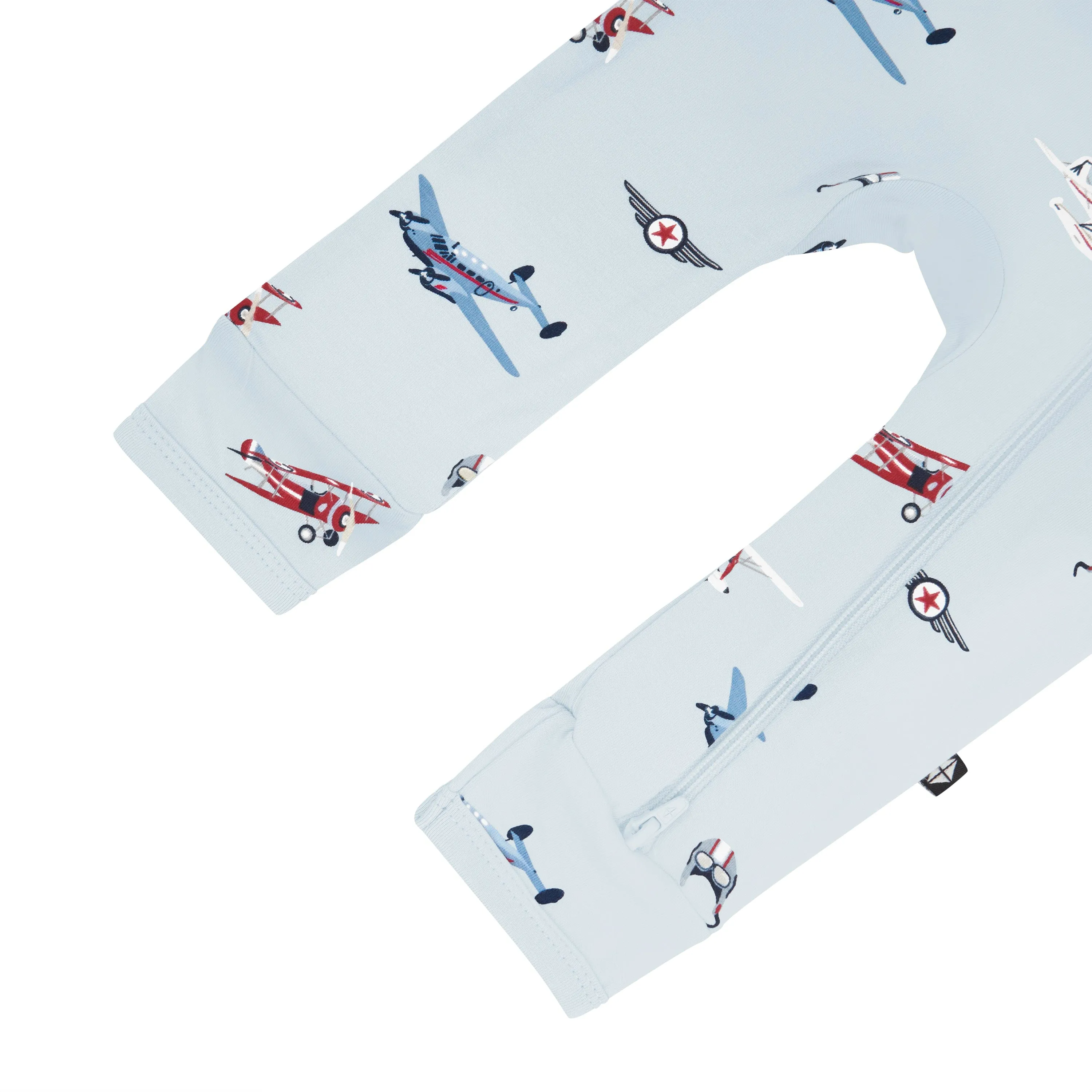 Zippered Romper in Vintage Planes