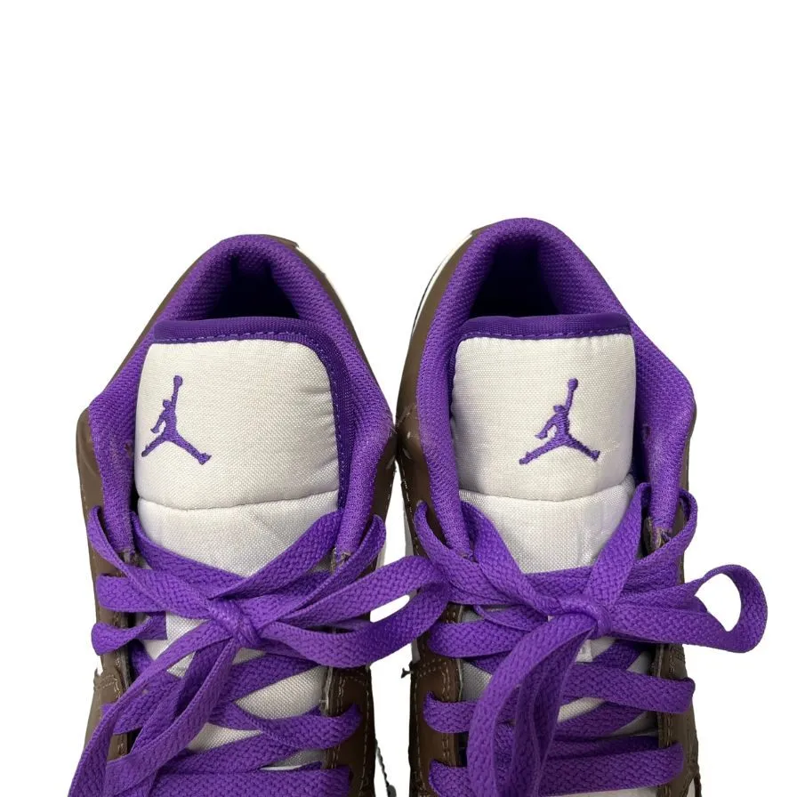 極美品◆ナイキ スニーカー エアジョーダン1 ロウ ブラウン×パープル レディース サイズ22.5cm Nike GS Air Jordan 1 Low【AFC32】